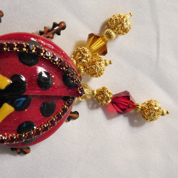 Vintage Lunch at the Ritz Lady Bug Brooch Pin Large - Picture 2 of 6
